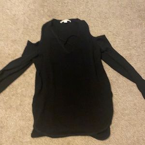 Cold shoulder black sweater